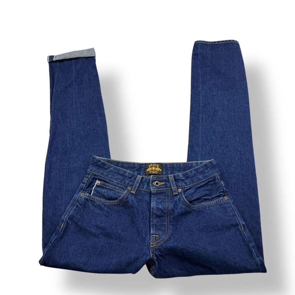 Brave Star Mens Denim‎ Jeans Dark Wash Button Fly Straight Leg 28x33